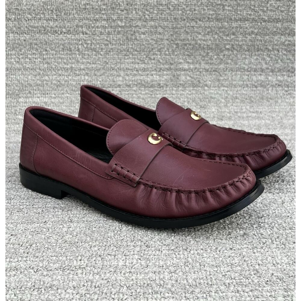 COACH Jolene 13MM Burgundy Leather Loafers Women's Size 9 US NEW - Picture 5 of 16